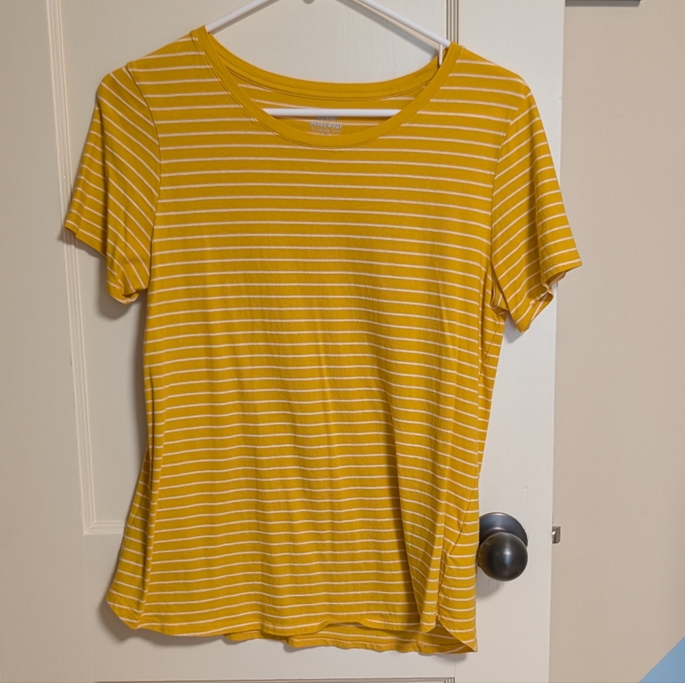 Yellow Striped Old Navy Women's Top